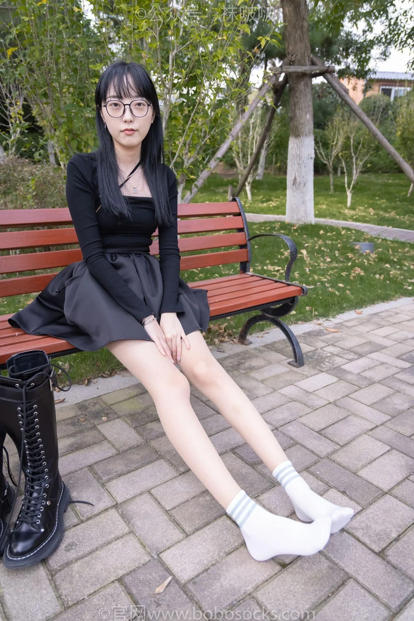 [BoBoSocks袜啵啵]NO.040 稚予-长靴、白棉袜、肉丝 [137P]插图6